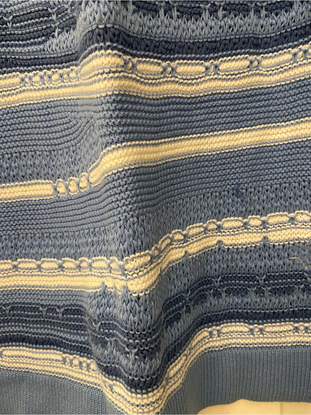 CJ Banks Blue and White Striped Knit Top - 2x - Picture 6 of 6